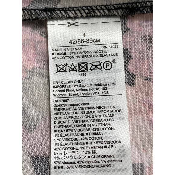 Banana Republic Pencil Skirt Sz 4 Satin Floral Pockets Belted Paperbag Girl Boss - Picture 11 of 11